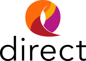 Colorful abstract logo design with a dynamic shape.