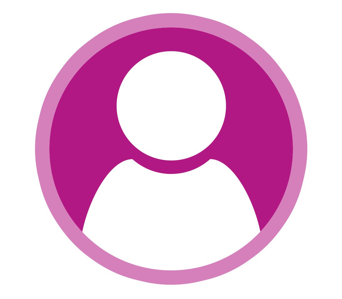 A pink circle with a person in the middle of it