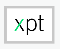 A picture of the word xpt in front of a white background.